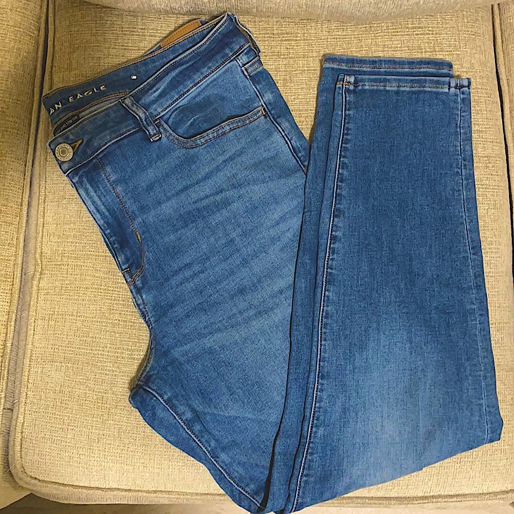 Blue denim jeggings